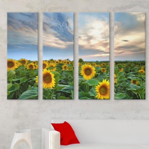 아트박스  꾸밈 cx572-노을풍경의해바라기들판_대형노프레임세트