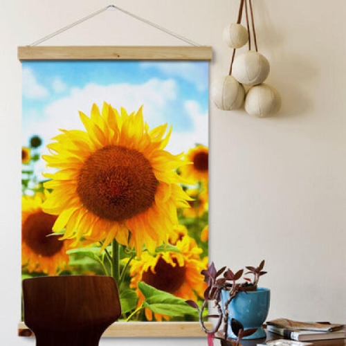 아트박스  꾸밈 th247-우드스크롤_60CmX90Cm-해바라기꽃그림7