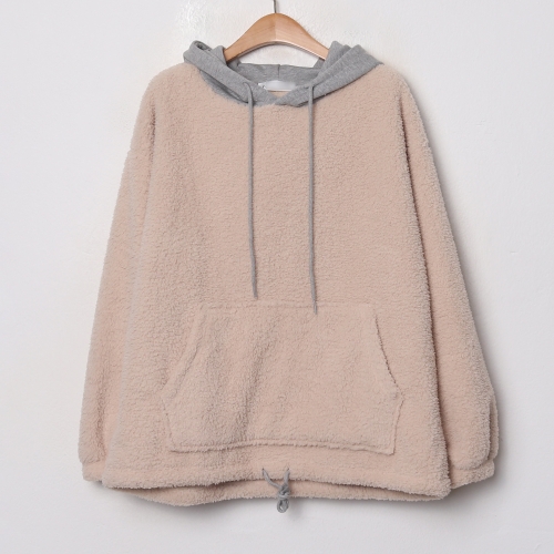 아이우먼 여성 빅사이즈 덤블배색포켓후드티 YPB771M101