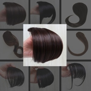 앞머리 가발 부분가발 남자 여자 붙임머리 -뱅