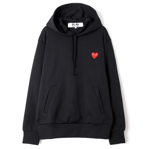 꼼데가르송 더소뇨 AZ-T174-051-1 레드와펜 후드티셔츠 블랙 티셔츠 TS