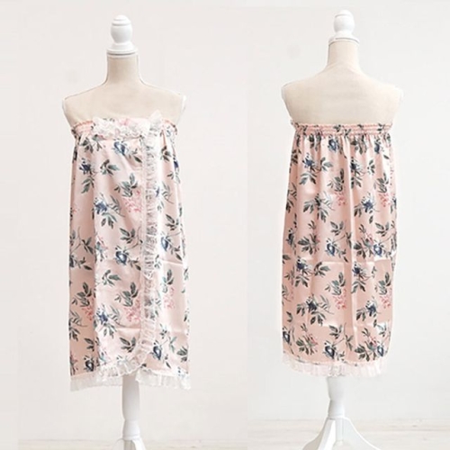 핑크  플라워 골프 샤워 가운 라운딩 로브 여름 랩 목욕 랩가운