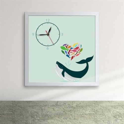 꾸밈  아트박스 cx154-고래아저씨와 물고기 액자시계