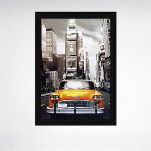 1000조각 직소퍼즐 타임스퀘어 택시 우드블랙액자세