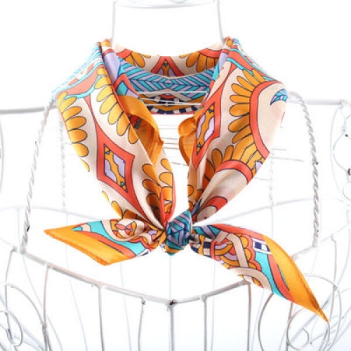 더로라 실크 쁘띠 스카프_인도 코끼리 S5056