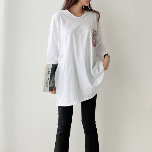 아이우먼 플라워포켓반팔티 NO9664M102 빅사이즈 사이즈에서 자유로운 그녀~