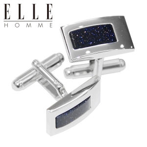 엘르옴므 커프스버튼-블루골드스퀘어