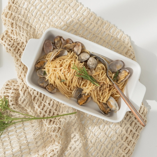 쓰임 마일드 화이트 직사각 그라탕기(대)