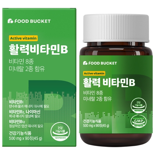 한미양행 푸드버킷 활성비타민B 컴플렉스 비오틴 500mg 90정
