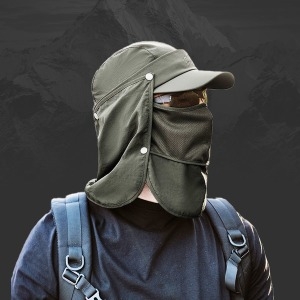 올인원 자외선차단 썬캡모자 탈부착식 얼굴전면보호 햇빛가리개 등산 낚시 캠핑 야외활동