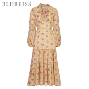 인베스트 레이스배색V넥티어드원피스_BJM1OP3241