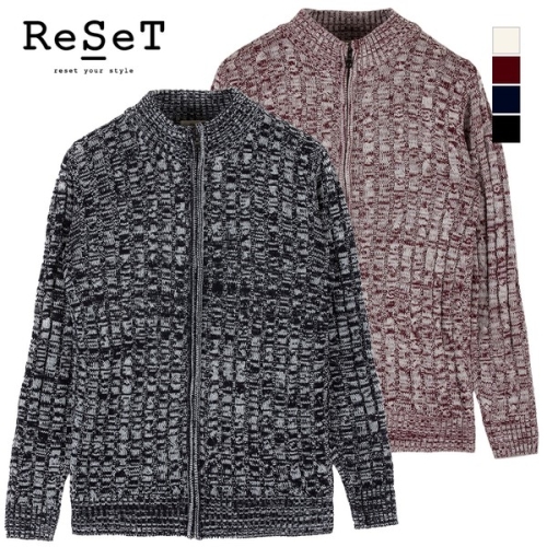 레티노 믹스꽈배기 집업 니트_SW5404