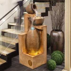 실내 인테리어 분수대 가습기 대형 유러피안 워터 분수 야외 가든 거실 사무실의 크리스털