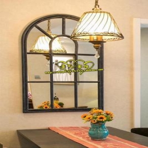 가짜창문 기타장식용품 패션 벽면 인테리어 대저택 고동색철색조경안경벽식원호창호침대 벽걸이