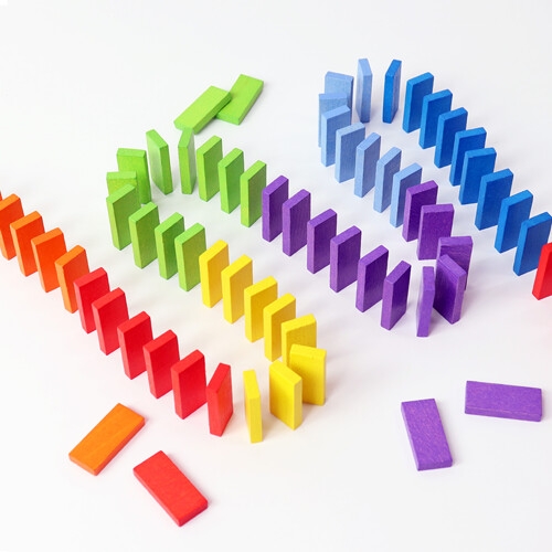 토도리브로 무지개 원목도미노