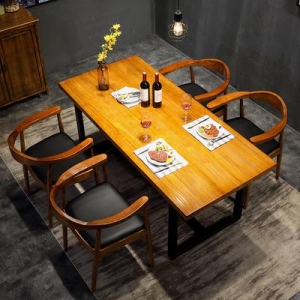 빈티지카페테이블 홈바테이블 맞춤 제작하다 미국식 빈티지 원목 식탁 직사각형 철예 책상