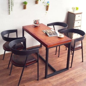 빈티지카페테이블 홈바테이블 철예 원목 식탁 4인 미국식 빈티지 인텐시브 테이블 심플 커피