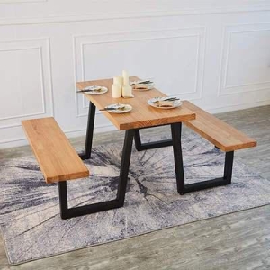 빈티지카페테이블 홈바테이블 미국식 빈티지 원목 의자 4인 커피숍 식당 패스트푸드점 샴페인