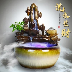 인테리어분수 집들이선물 도자기 가산유수생재분수 노리개가 부자 사무실 거실 실내 환적공구