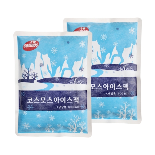 코스모스  젤 아이스팩 완제품 젤라틴 800ml 2개 냉찜질 얼음 쿨팩 택배 포장 식품용