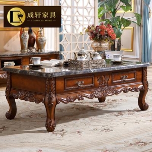 아일랜드식탁 영국엔틱가구 유럽식 대리석 티테이블 세트 거실 대소형 서랍 고급 원목조각