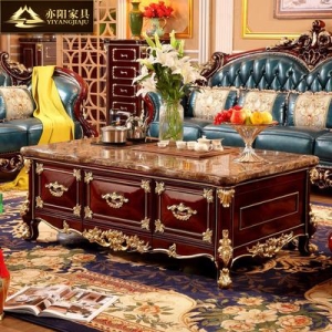 아일랜드식탁 영국엔틱가구 유럽식 쿵푸차 탁자와 홍단색 원목 대리석 다방 테이블