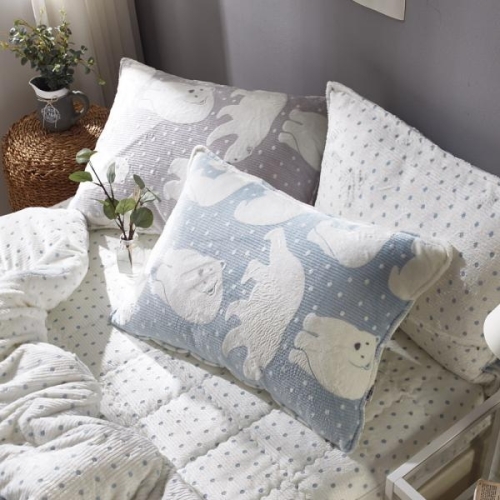 샤이닝홈 샤르르 윈터베어 극세사 베개커버