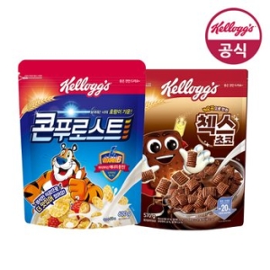 켈로그  첵스초코 570g + 콘푸로스트 600g+증 크런치넛2개
