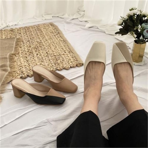 슈썸 사각긴코 두가지색상 믹스 뮬 슬리퍼 RJ-an2112