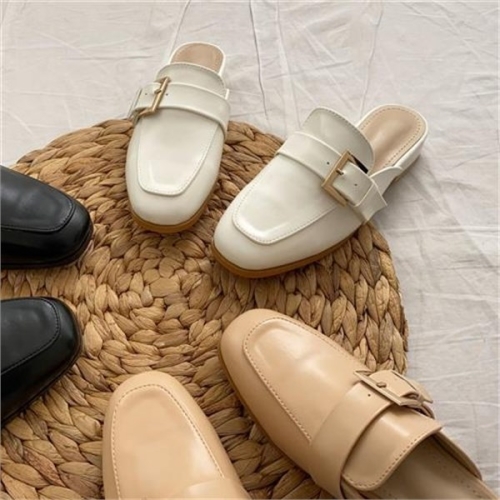 슈썸 심플한 버클 스트랩 포인트 각코 블로퍼 RJ-x1217