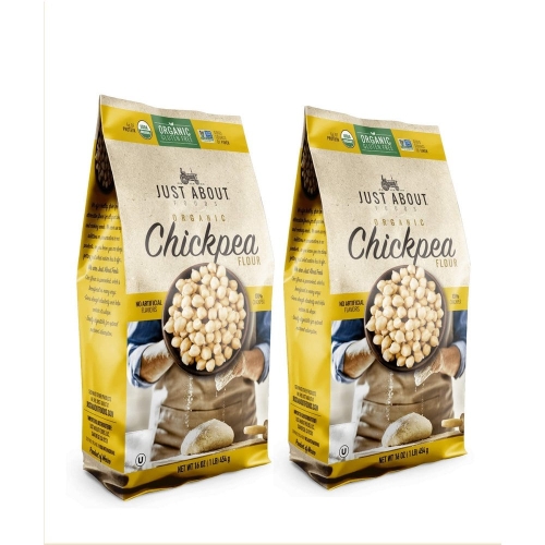 Just About USDA오가닉 병아리콩 가루 분말 454g 2팩