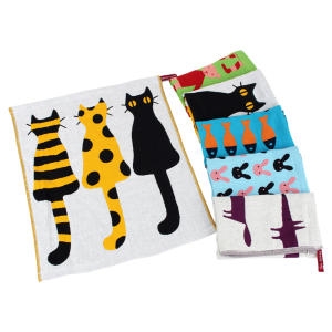 북유럽풍 주방 핸드 타올 물고기 블루 1장