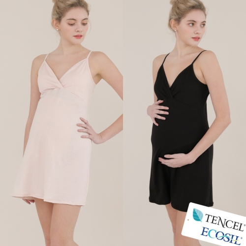 쁘띠마리에 텐셀 인견 캡내장 롱수유나시 수유슬립 이너원피스 끈조절