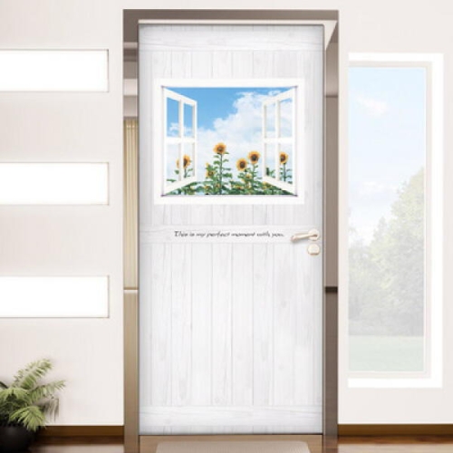 꾸밈  cm789-인사하는해바라기_현관문시트지