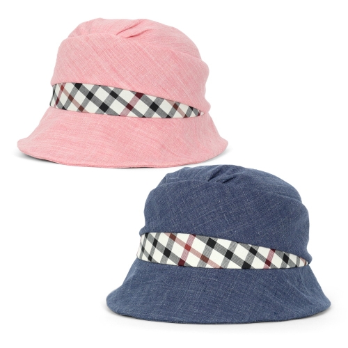 닥스 모자  체크 배색 린넨 벙거지 DK15WBK002