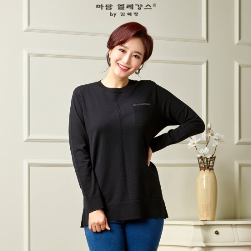 마담엘레강스 베이직 포켓 핫픽스포인트 니트  6597075