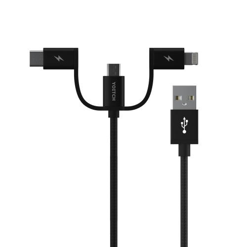 요이치  마운틴 블랙 3 in 1 고속충전 케이블 (YSC-B500)