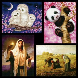 아트홀릭  액자형 DIY 보석십자수 인물 동물 54x43