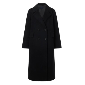 헤지스레이디스 레이디스   HSCO0D001BK 블랙 단색 울캐시미어혼방 코트_P09182