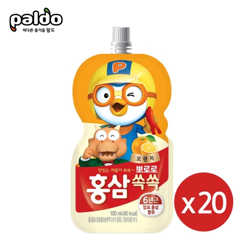 건강마을 팔도 뽀로로 홍삼쏙쏙 오렌지 100ml