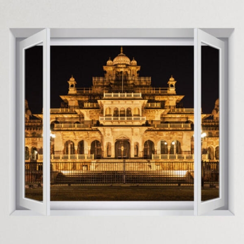 인도 자이푸르 알버트홀 박물관_창문그림액자 중형 -꾸