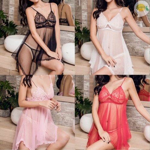 그란데 물방울 다이아몬드 시스루 슬립 LS-047