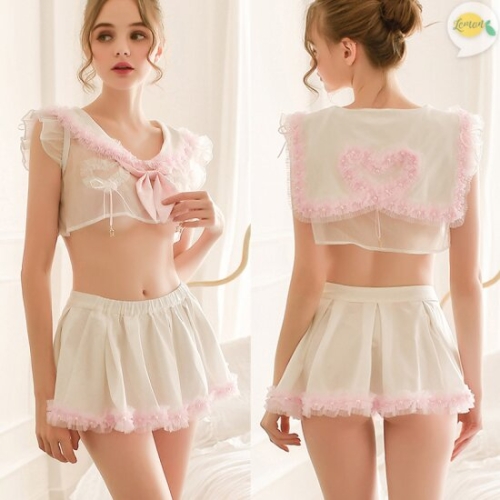 그란데 리본 밀크걸 코스튬 슬립 LS-140