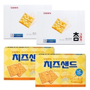 크라운제과  대용량 참크래커 2개+치즈샌드 2개