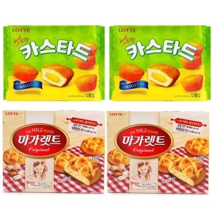 롯데제과  대용량 카스타드 2개+마가렛트 2개