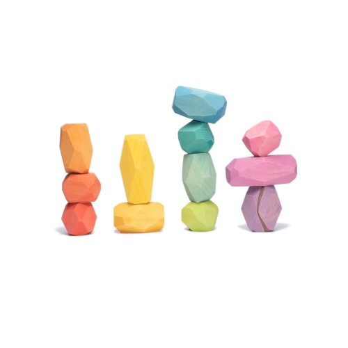 오카모라 Ocamora 우든 스톤 레인보우 원목 블럭쌓기 장난감 교구