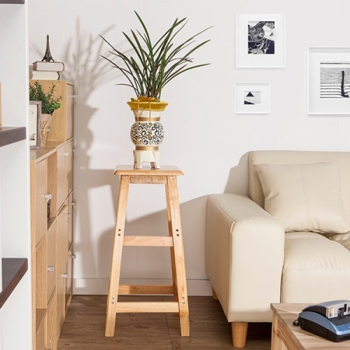 트리  70cm 원목 사각 스툴 의자