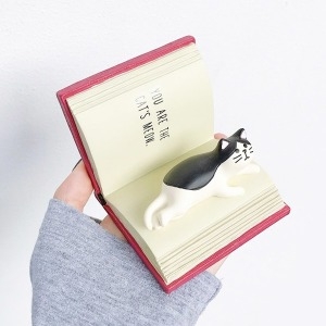 젊은이마켓  귀여운 냥이 스마트폰 거치대 (공책)