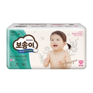 보솜이 리얼코튼 오가니크 팬티형 대형-여아용