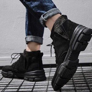 스타일 W54C96D  블랙ㅡ250mm  캐주얼 남자 로퍼 스웨이드 털신 겨울 외출 여행